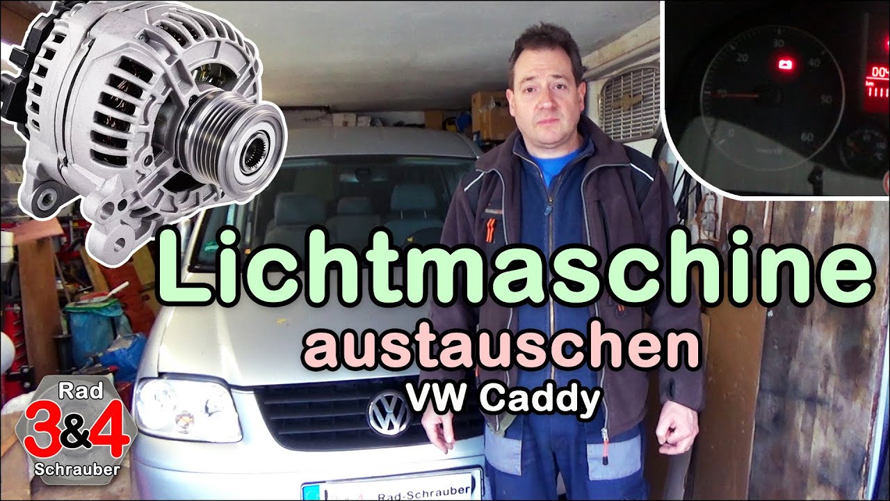 Austausch Auswechseln der Lichtmaschine Generator bei VAG VW Caddy Touran T5 Golf Audi Skoda etc.