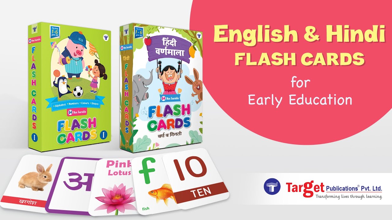 English And Hindi Flash Cards For Kids | 128 Non Tearable Flash Cards | Age 1 - 6 Years