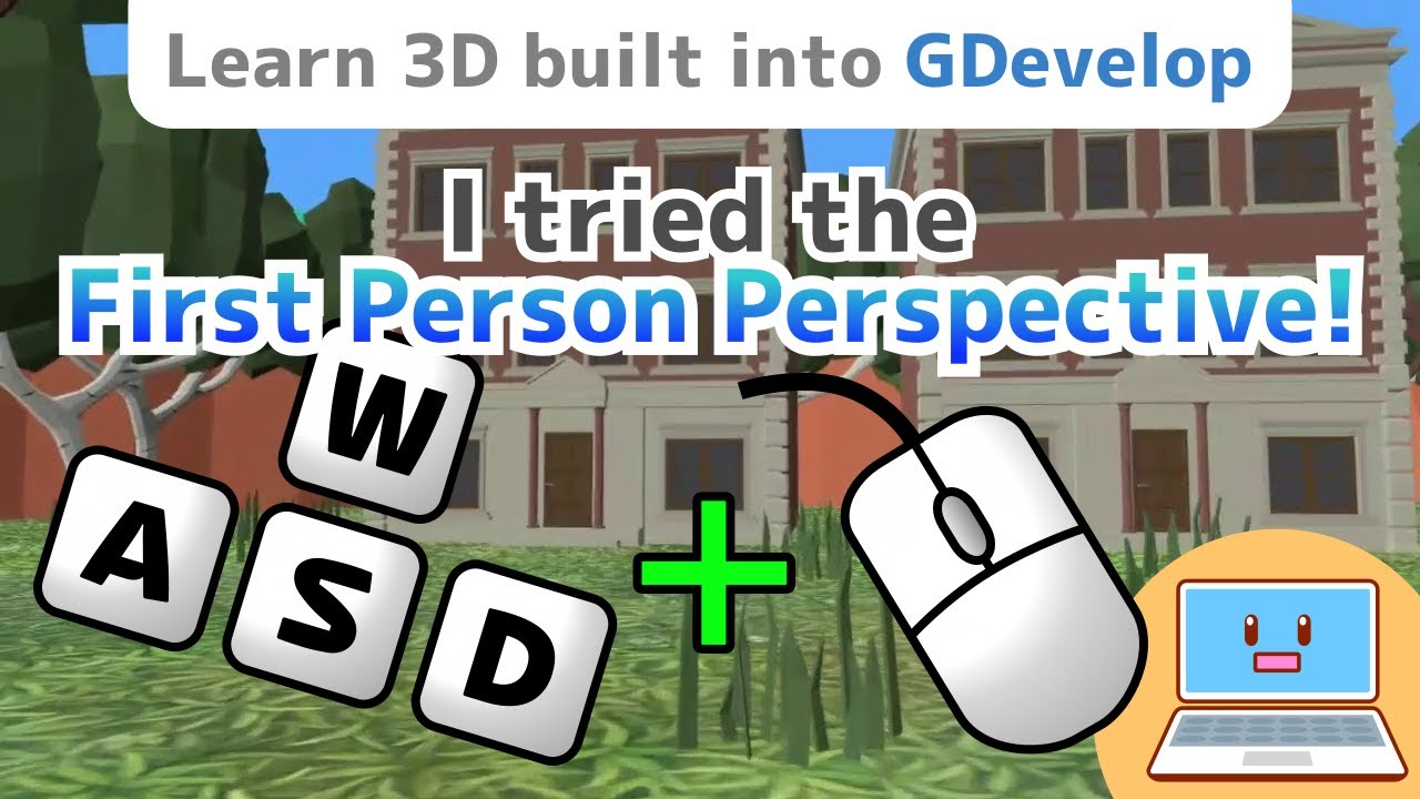 I tried the first person perspective! [Learn 3D built into GDevelop]