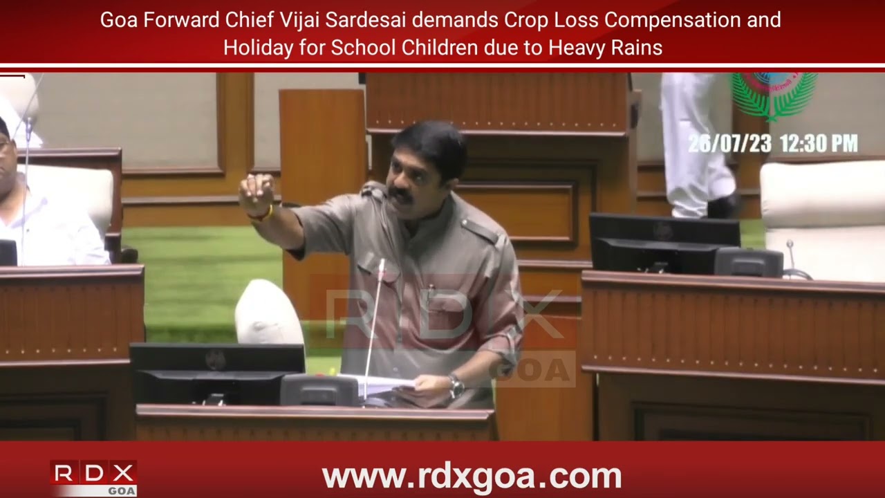 MLA Vijai Sardesai demands Crop Loss Compensation and Holiday for School Children due to Heavy Rains