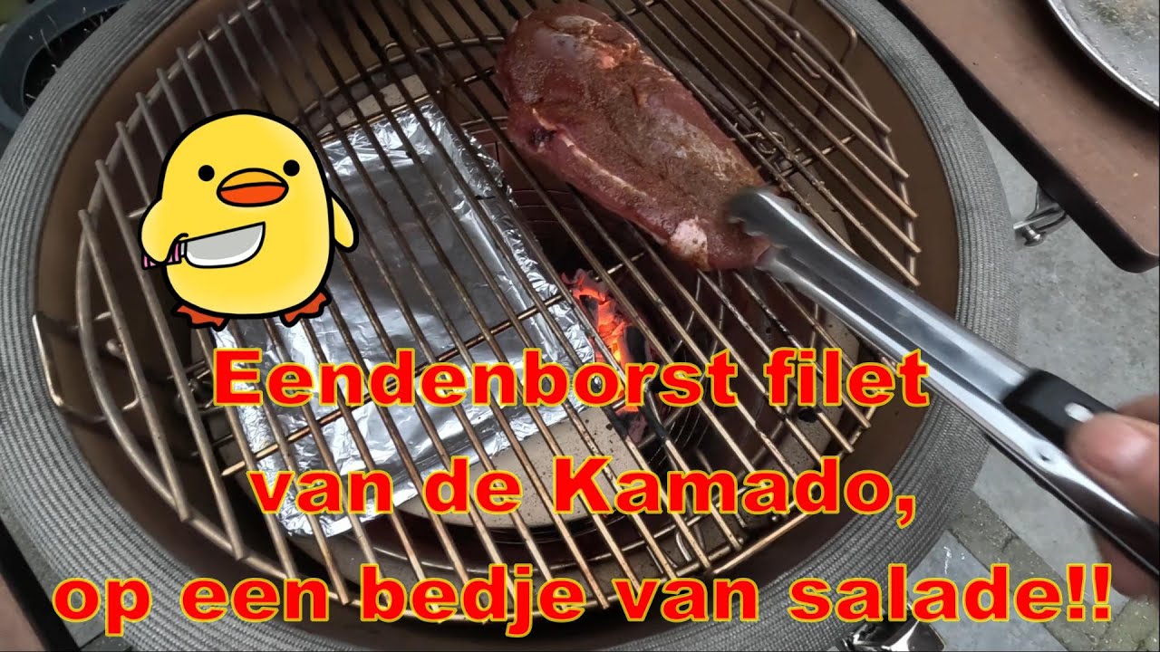 Eendenborstfilet van de Grizzly Kamado, geserveerd op een bedje van Salade....🥩🥩🔥🔥🦆