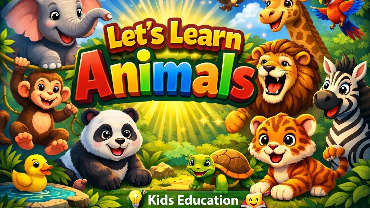 Cute Animals for Kids 🐯🐼 | Let’s Learn Animals | Fun Education