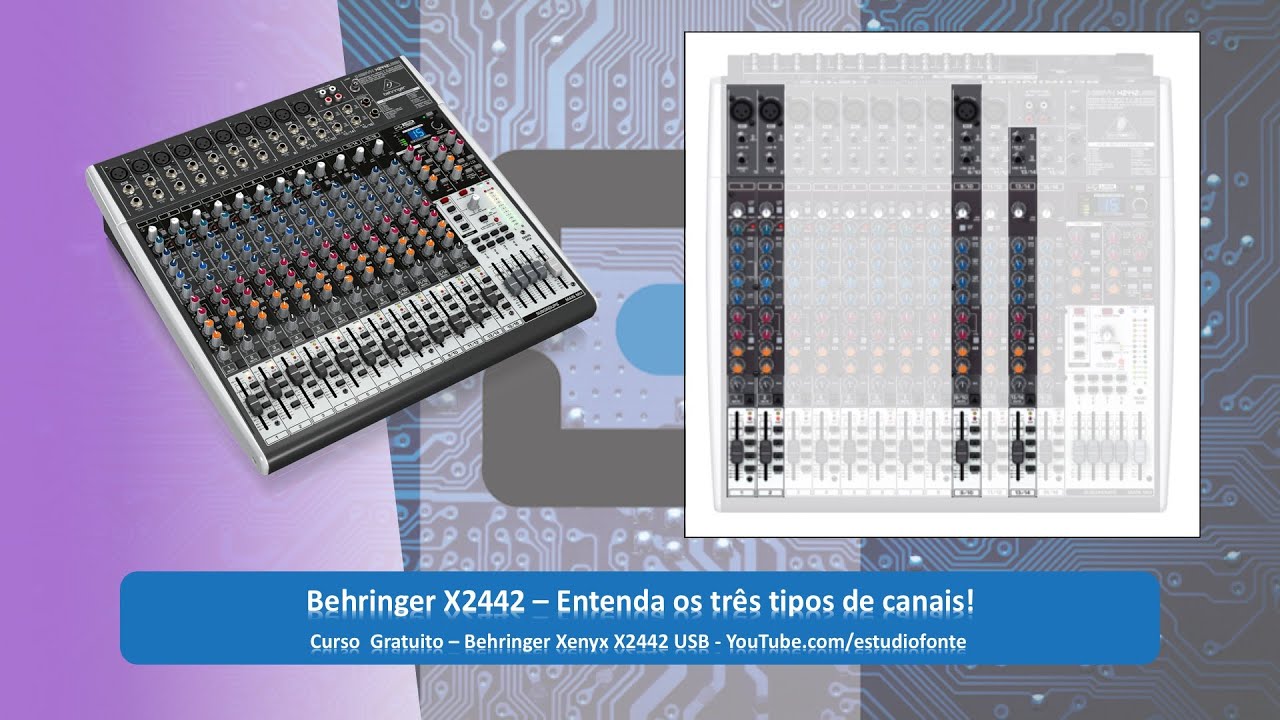 #Behringer #X2442 – Entenda os três tipos de canais! - Mixer Analógico (ep2)