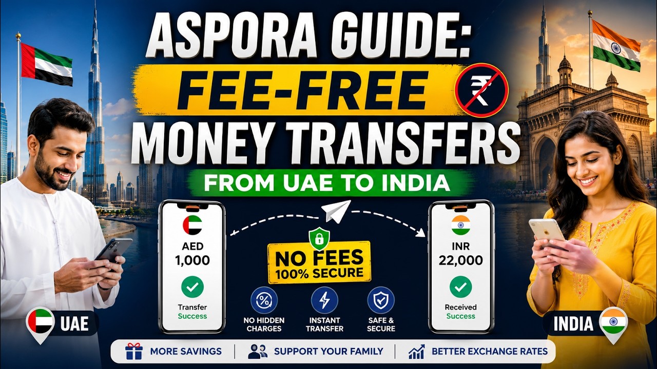 Aspora Guide: UAE to India Money Transfer Without Fees? 💸 Best Way to Send Money in 2026