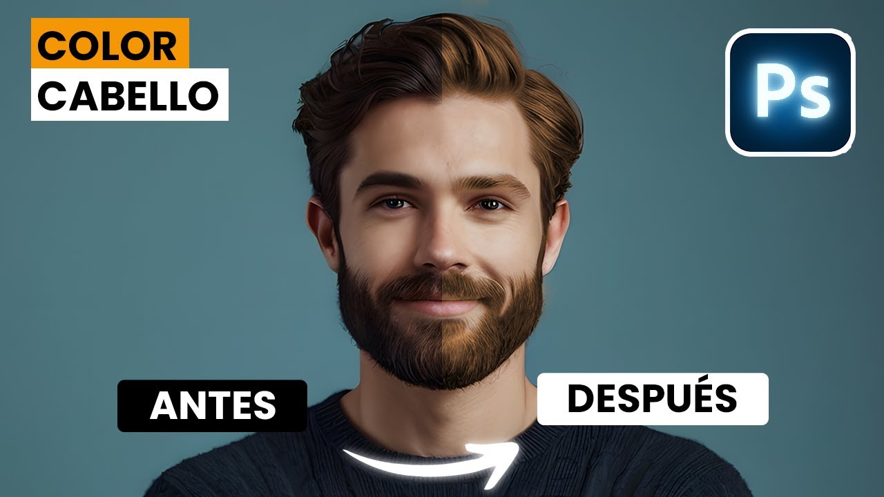 Como CAMBIAR COLOR de CABELLO FACIL en Photoshop 💜