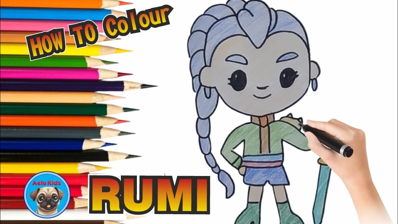 How to Colour Rumi for Kids | Easy Coloring Step by Step – Aelu Kids