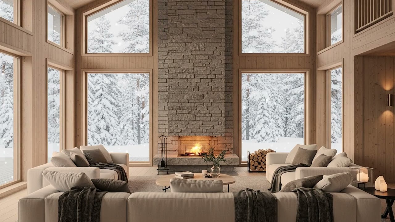 Tranquil Escape 🌠 Soothing Piano 🎹 Fireplace Ambience 🔥 Sleep Deeply Tonight