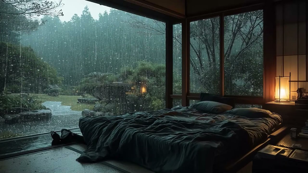 Cozy Room with Rain Sounds on Window for Sleeping & Relaxing | Deep Sleep ASMR