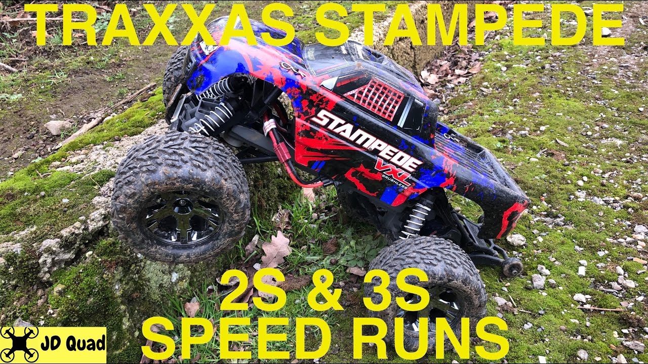 Traxxas Stampede VXL Stock 2S & 3S Speed Runs