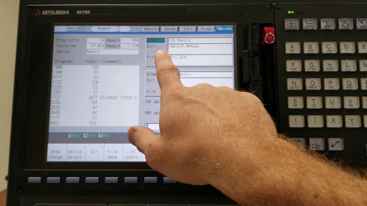 Loading programs into CNC