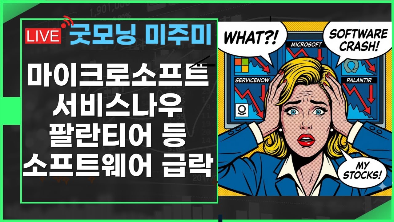 [굿모닝 미주미]  마이크로소프트,  서비스나우, 팔란티어 등  소프트웨어 동반 급락   