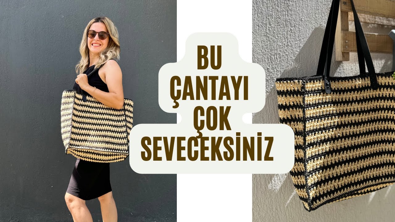 İKİ RENKLİ ŞIK KULLANIŞLI &Ccedil;ANTA YAPIYORUZ 🧶 #crochetbag