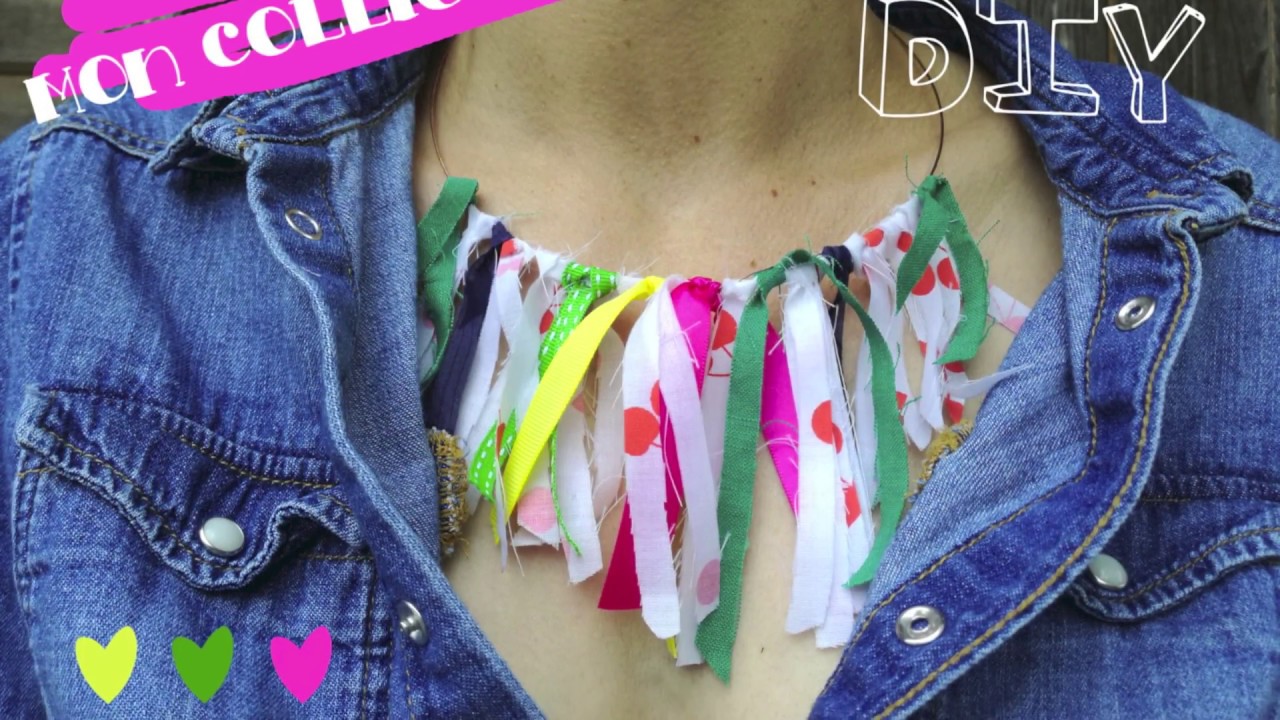 COMMENT FABRIQUER UN COLLIER EN TISSU ( AVEC DES CHUTES ) ! #2