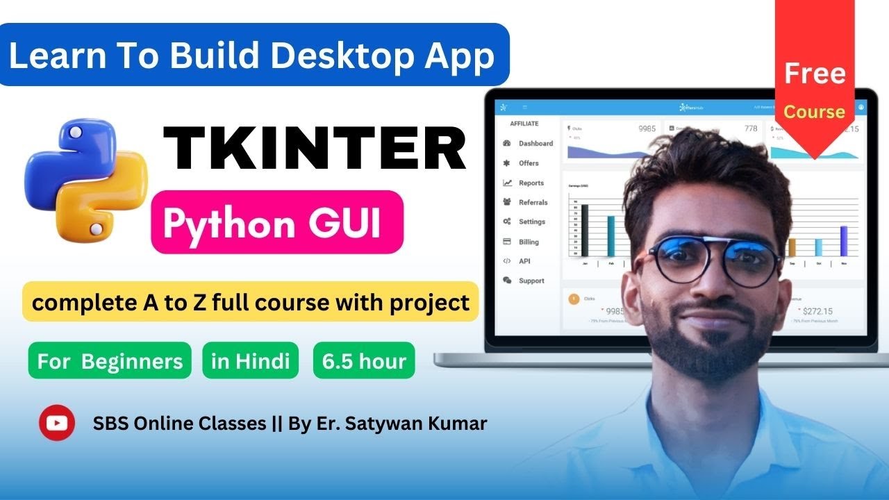 Python GUI Tutorial with Tkinter in one video in Hindi 2024 🔥🔥 🔥