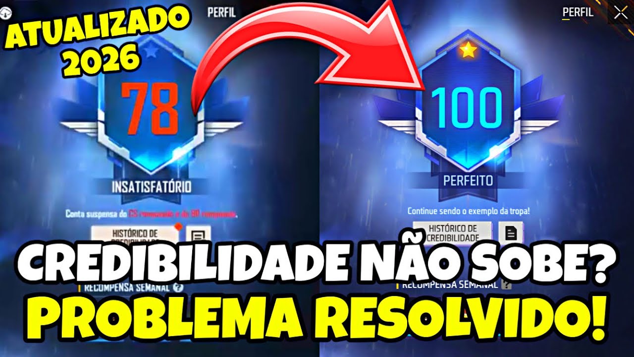 PROBLEMA RESOLVIDO! CREDIBILIDADE DO FREE FIRE NÃO SOBE? COMO AUMENTAR A CREDIBILIDADE DO FREE FIRE