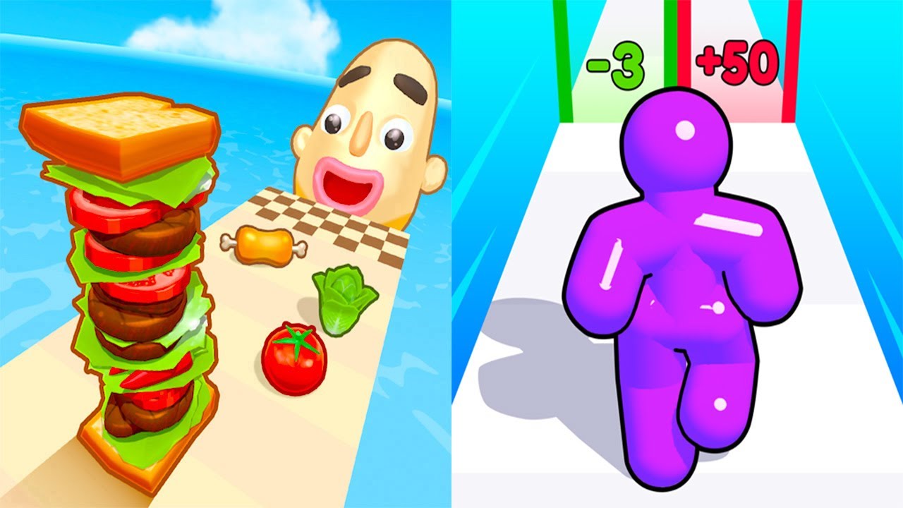 Sandwich Runner VS Tall Man Run - All Levels SpeedRun Gameplay Android iOS Ep 1
