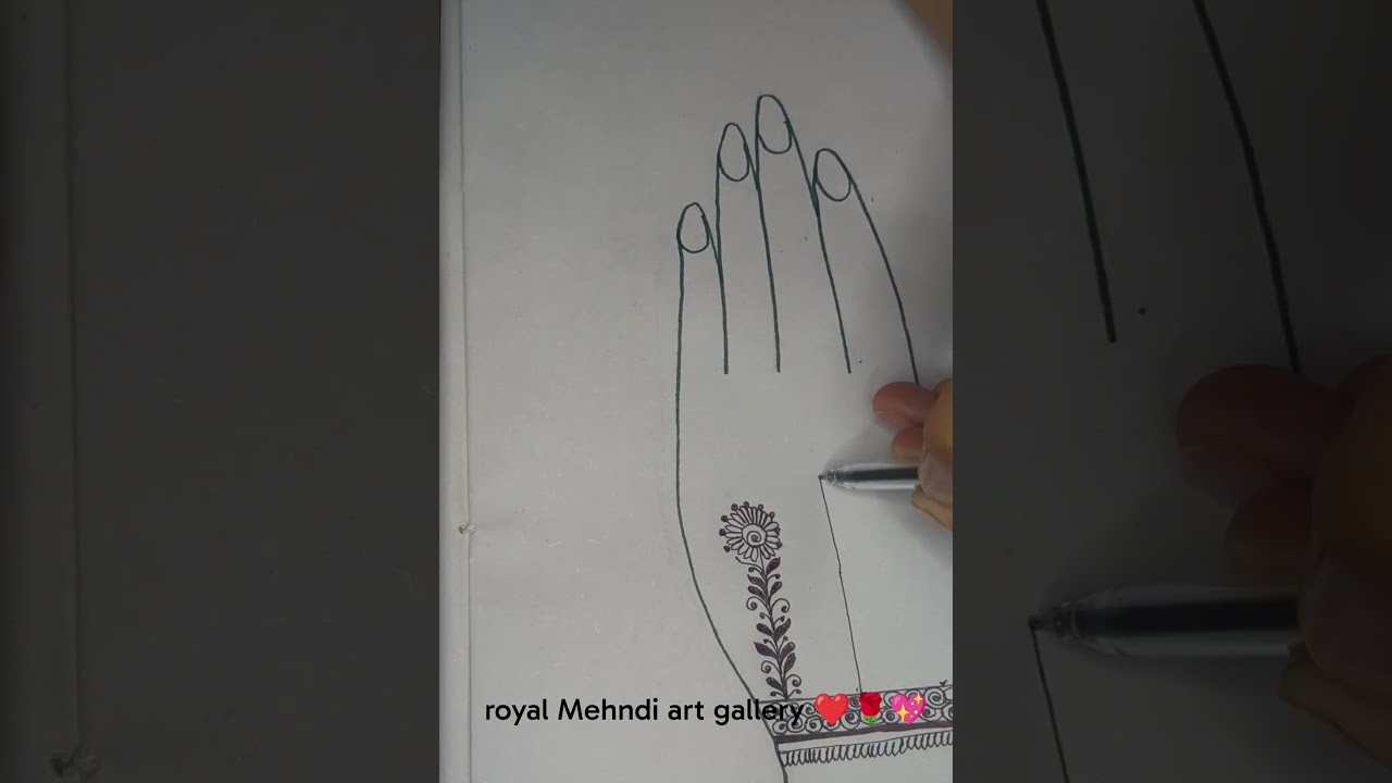 simple pencil sketch mehndi design unique design 