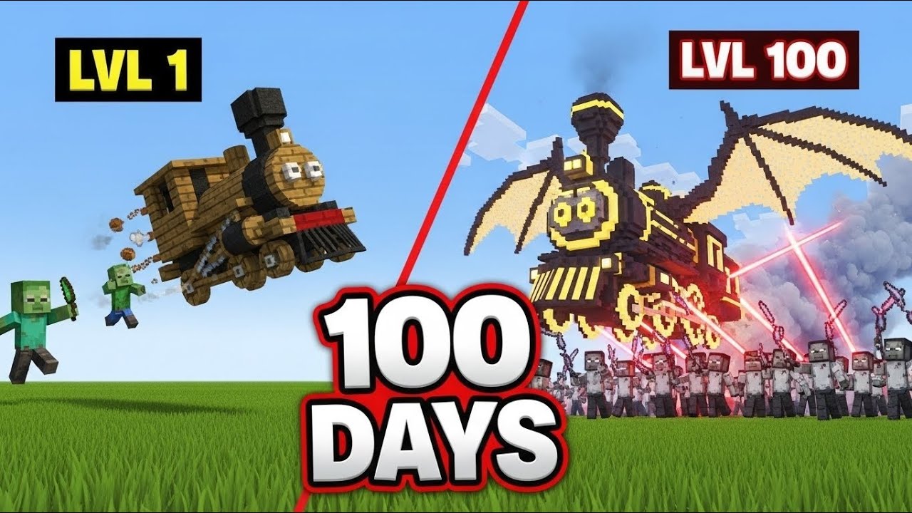 Minecraft: Evolution of THE TITAN SLAYER TRAIN (Day 1 - 100) - Ultimate Build