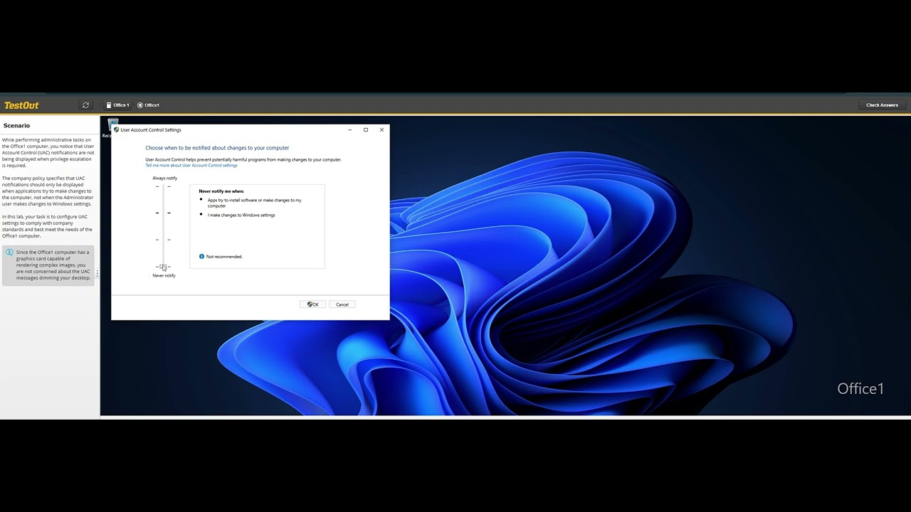 6 6 7  Configure UAC Settings to Prompt for Changes