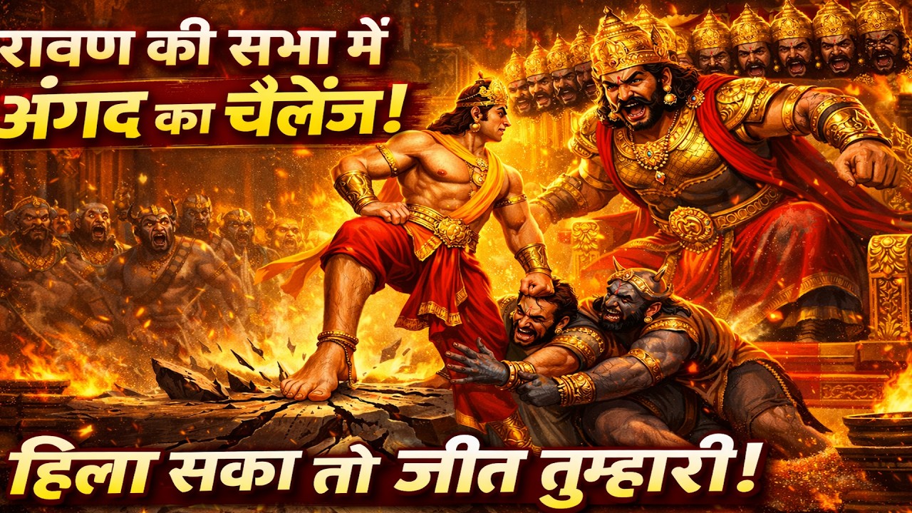 अंगद जी ने रावण को कैसे अपना बल दिखाया? |  सभा में अंगद का अद्भुत चैलेंज! @ramkesangakgupta