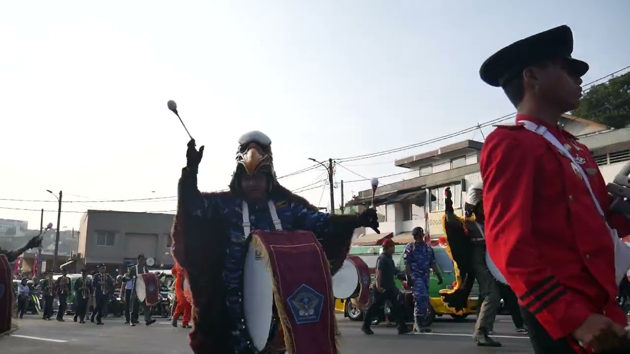 Gita Wira Satya | Drumband SMK Penerbangan Angkasa Bogor di Kirab Merah Putih