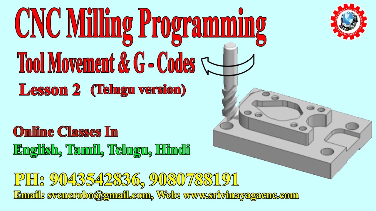 Cnc Milling Programming Telugu - Cnc Tool Movement & G-Codes in Telugu - Cnc Milling Lesson 2
