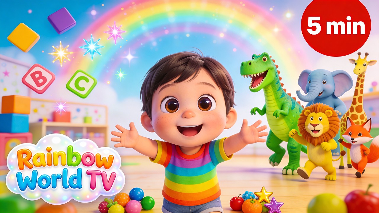 Kids Learning Songs | ABC, Dinosaur, Counting & More | Rainbow World TV