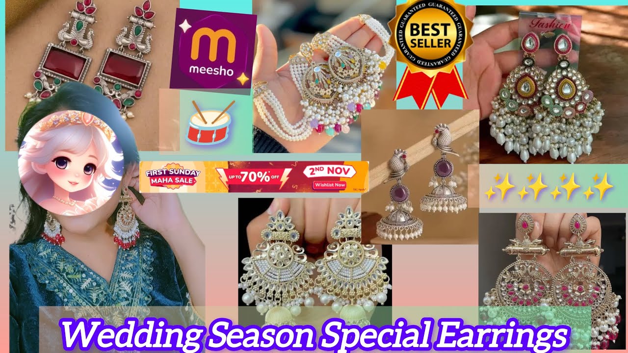 Wedding Season Special Earings From Meesho | Premium Earrings | Ethnic Earrings Haul | Under 300/- |