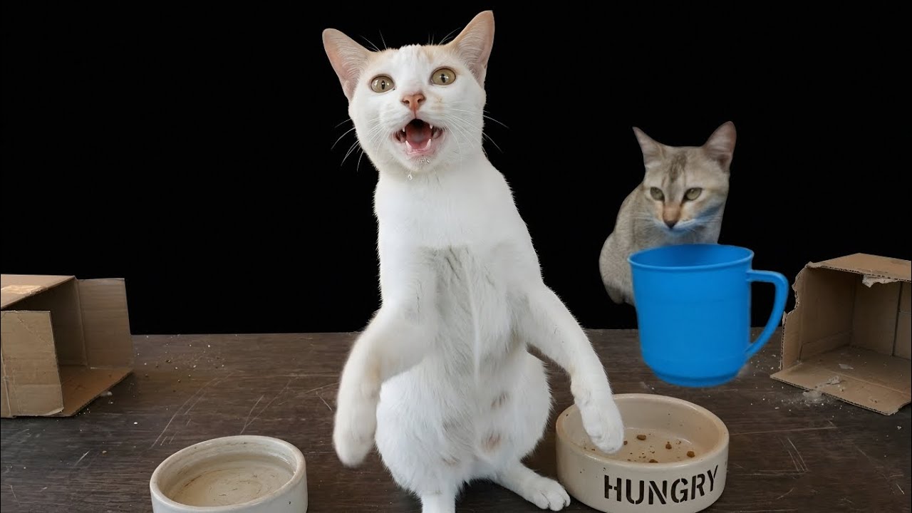 Stray Cats Meow Politely for Food and Water at My Door 