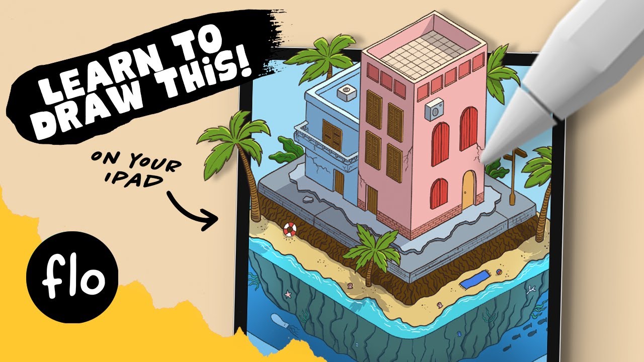 Anyone Can Draw This ISOMETRIC MINI WORLD in PROCREATE