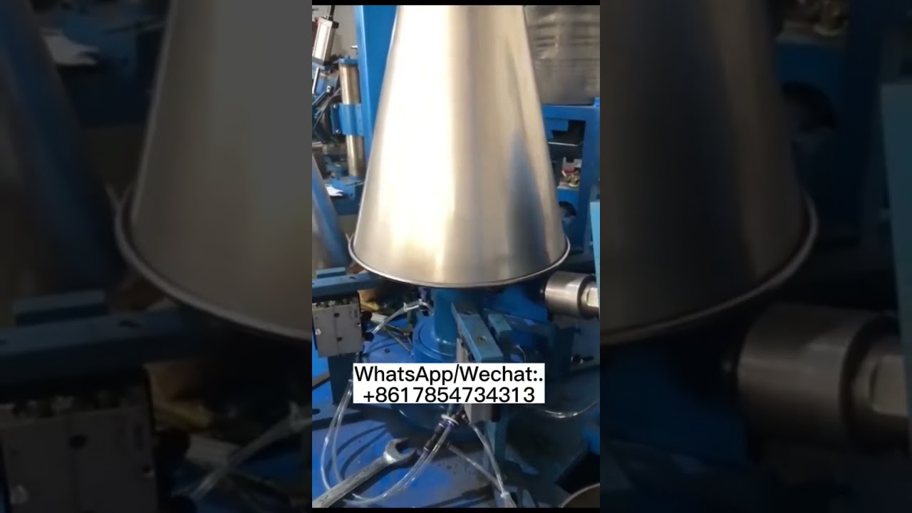 Conical cylinder curling machine #factory #machine #copper #kitchen #kitchenware