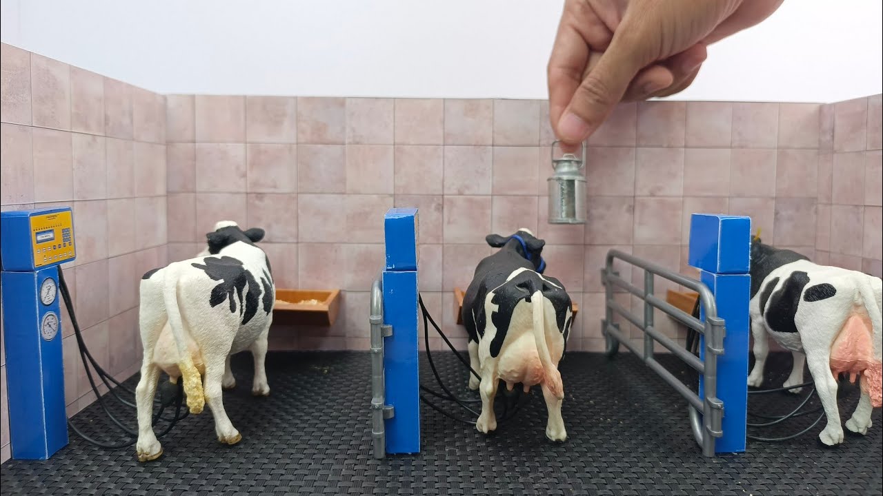 How to Make a Miniature Cow dairy Farm | Simple Cow milking machine model