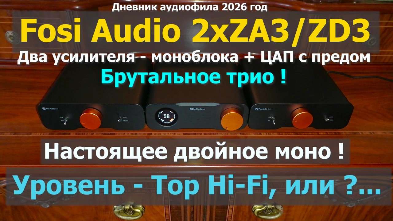 Настоящее двойное моно -усилители Fosi Audio ZA3+ЦАП ZD3. Брутальное Трио. Top Hi-Fi ?  Дневник 2026
