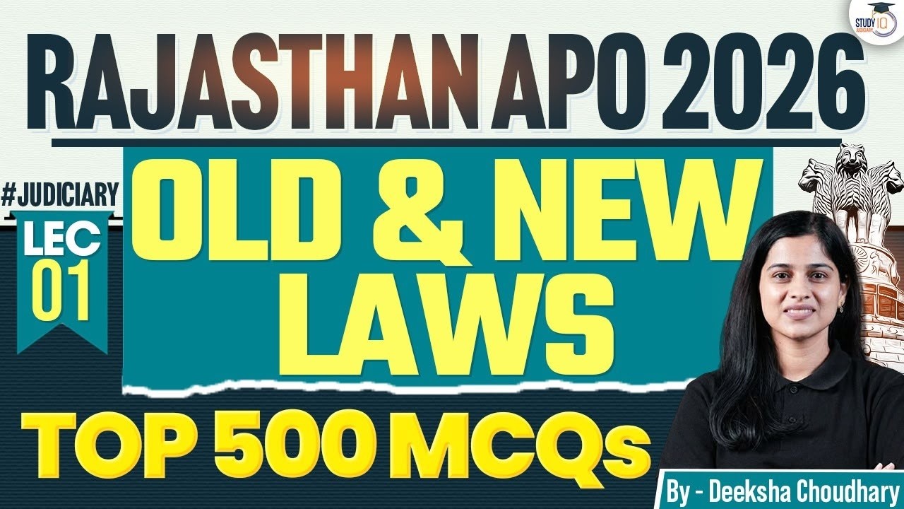 Rajasthan APO 2026: Old & New Laws Top 500 MCQs (Lec 01) | Deeksha Ma'am