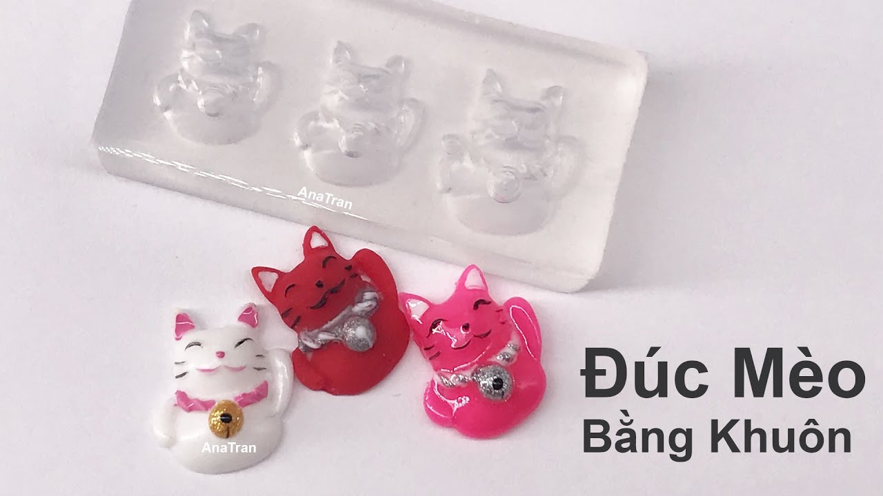 Đúc Mèo Thần Tài Bằng Khuôn Dành Cho Nail