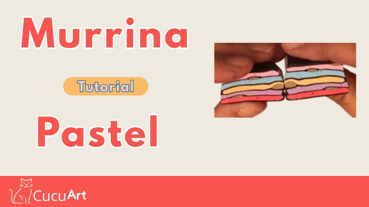Murrina con tizas pastel y arcilla polimérica