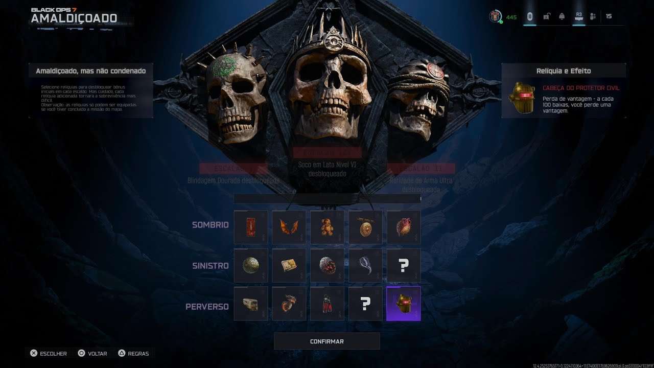 COD BO7 ZOMBIES - ASTRA MALORIAN- ALMADIÇOADO - RELIQUIA : CABEÇA DO PROTETOR CIVIL. 