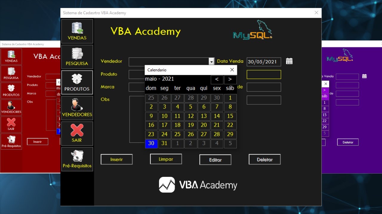 Espetacular Sistema em Excel VBA e Banco de dados Online MySQL