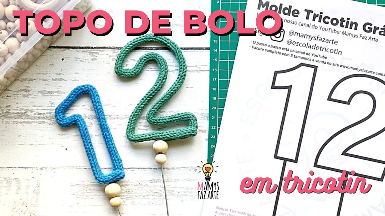 COMO FAZER TOPO DE BOLO EM TRICOTIN | Aula de Tricotin Detalhada com Passo a Passo Com Molde