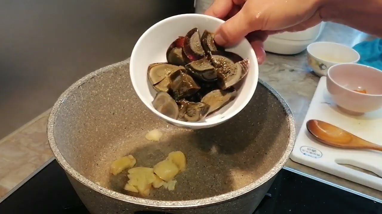 Salty eggs and vegetables soup