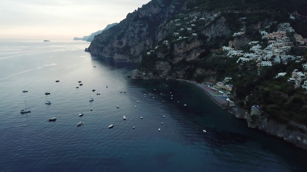 Positano, Italy - from a drone