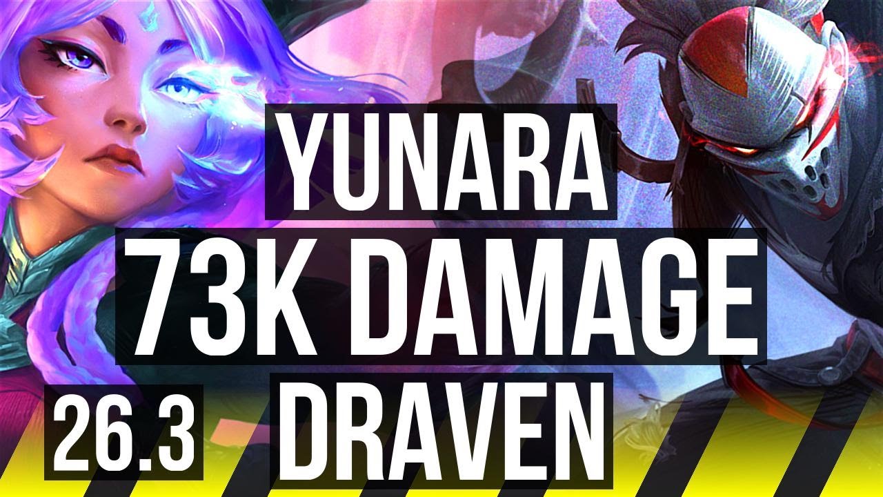 YUNARA & Thresh vs DRAVEN & Swain (ADC) | 73K damage | KR Master | 26.3