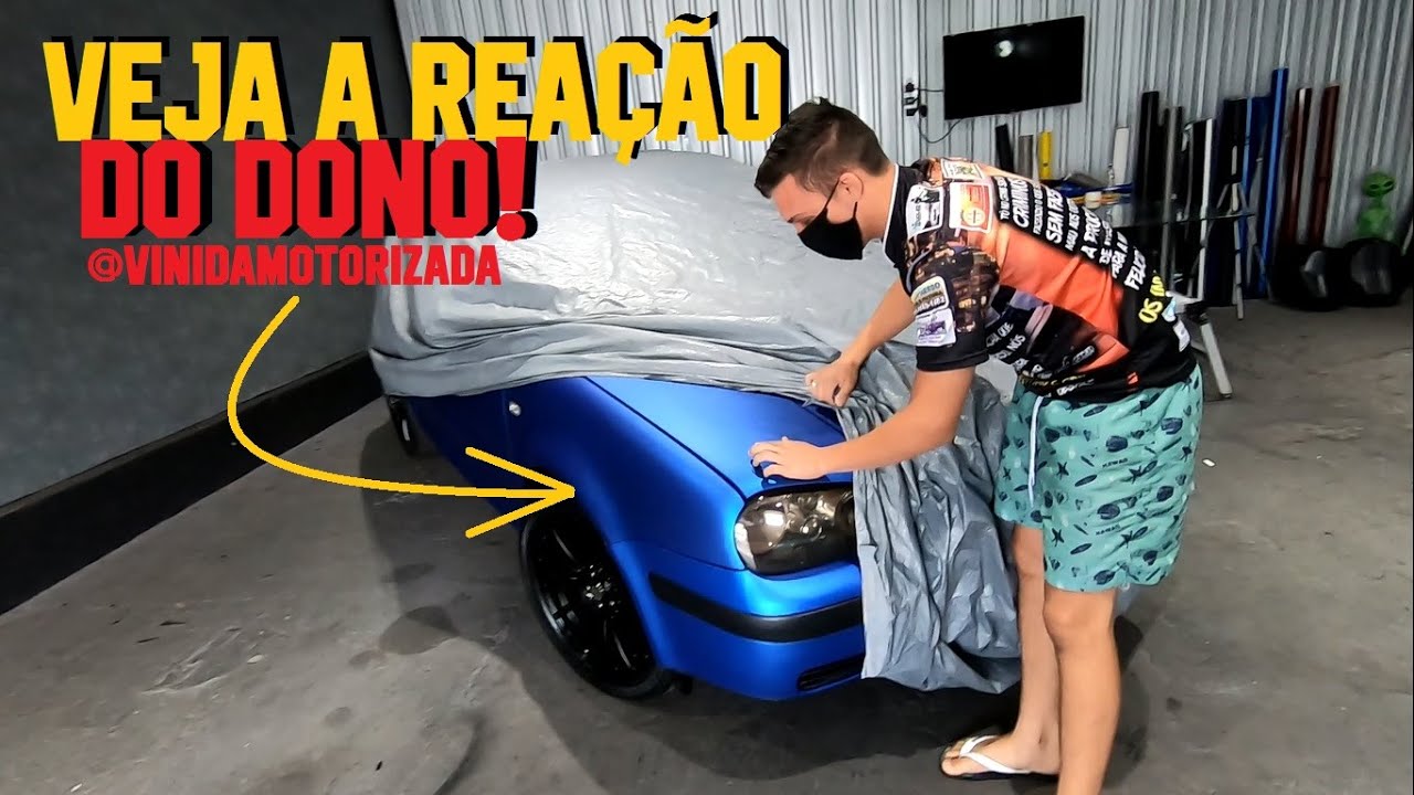 ENVELOPAMENTO FINALIZADO! GOLF AZUL FOSCO METÁLIZADO DO VINI DA MOTORIZADA.
