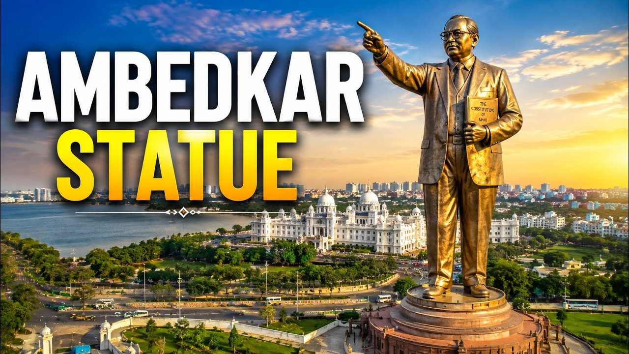 The Most Stunning Drone Footage of Ambedkar Statue in Hyderabad!