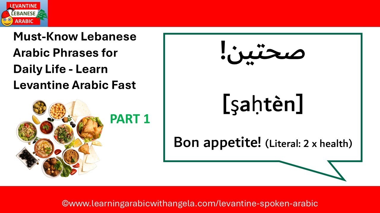 Must-Know Lebanese Arabic Phrases for Daily Life - Part 1 - Bon appetite, Cheers...