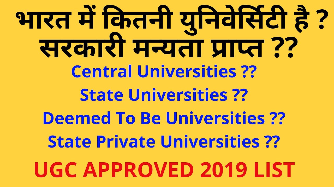 How Many Universities in INDIA ?? | All UGC Approved Universities |