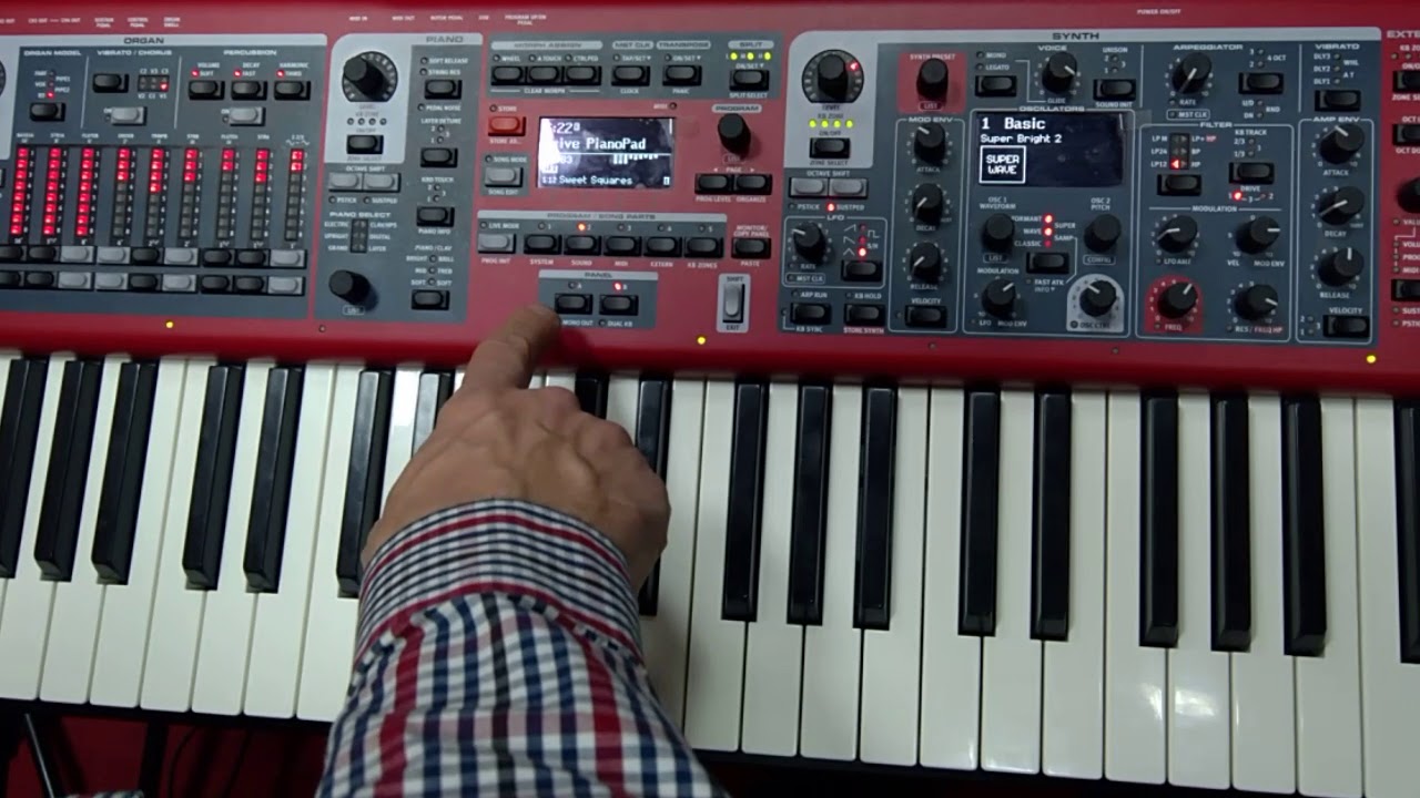 Nord Stage 3 - Разделение клавиатуры на зоны