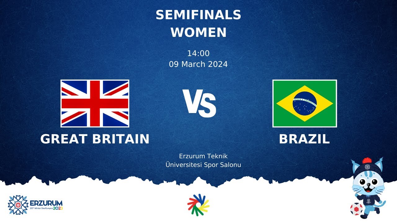GREAT BRITAIN vs BRAZIL  | Futsal DEAFLYMPICS ERZURUM 2024 | Women Semifinals