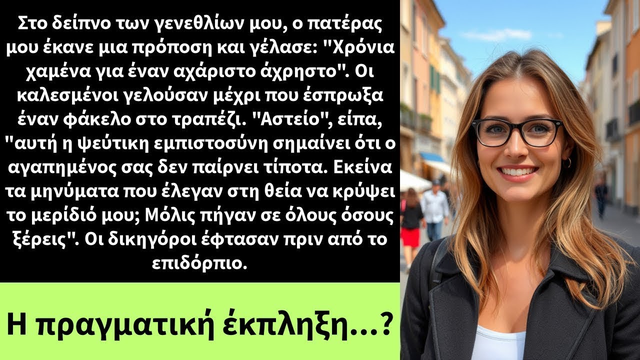 Στο δείπνο των γενεθλίων μου, ο πατέρας μου έκανε μια πρόποση και γέλασε