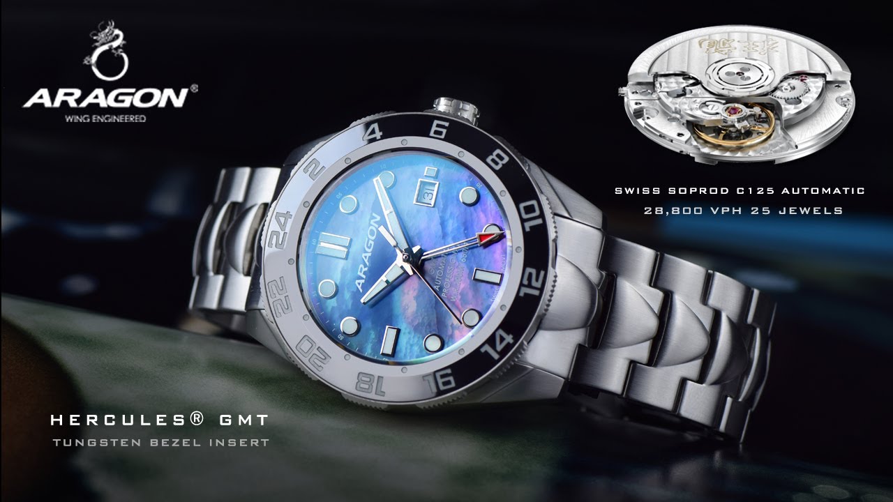 ARAGON® Hercules® GMT Swiss Made Soprod C125 Automatic